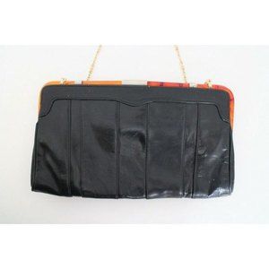 Vintage Leather Chain Strap Shoulderbag Clutch